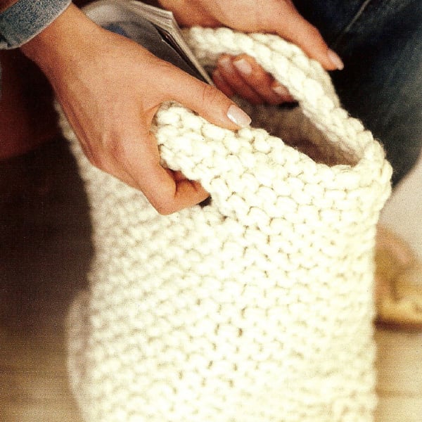 VINTAGE KNITTING PATTERN Garter Bag