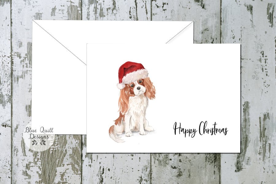 Cavalier King Charles Spaniel Folded Christmas Cards - pack of 10 - personalised