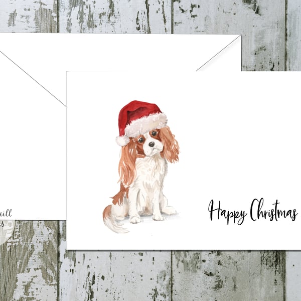Cavalier King Charles Spaniel Folded Christmas Cards - pack of 6 - personalised