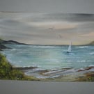 original hand painted seacape watercolour ( ref FA 17 R6 )