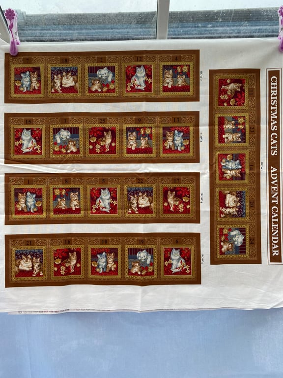 Advent Calendar Fabric Panel. Sew it Yourself. Family Heirloom, Hand or Machine 