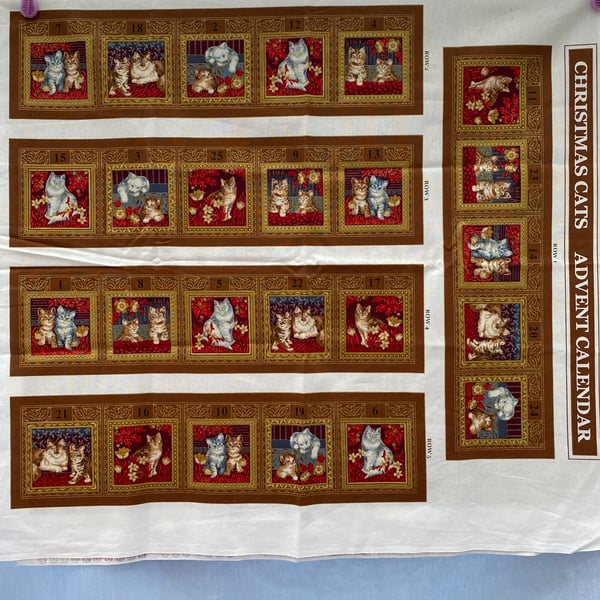 Advent Calendar Fabric Panel. Sew it Yourself. Family Heirloom, Hand or Machine 