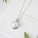 Pearl and Silver Pendant Necklace