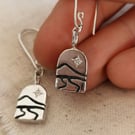 Handmade Sterling Silver Portal Earrings with Lab-Grown Diamonds