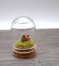 small glass brown cat cloche - Image 2