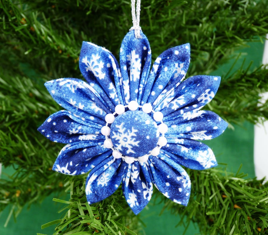  Christmas Tree Hanging Decoration In Festive Fabric 