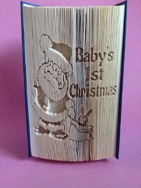 Baby's First Christmas, CUT & FOLD Book Folding Pattern - EMAILED PDF PATTERN