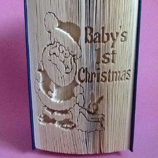 Baby's First Christmas, CUT & FOLD Book Folding Pattern - EMAILED PDF PATTERN