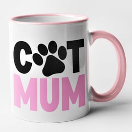 Cat Mum Mug Paw Print Cute Mum Animal Pet Lover Birthday Christmas Gift