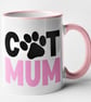 Cat Mum Mug Paw Print Cute Mum Animal Pet Lover Birthday Christmas Gift - Image 1