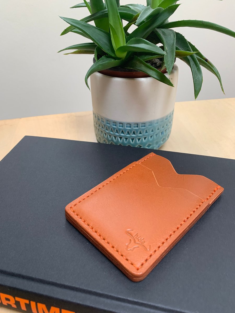 Leather card holder wallet tan - Father’s Day gift
