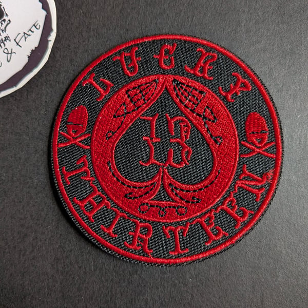 Lucky 13 spade - Embroidered Iron on Patch