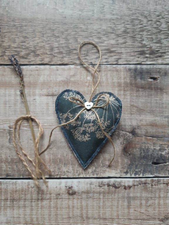Lavender Filled Fabric Heart Decoration