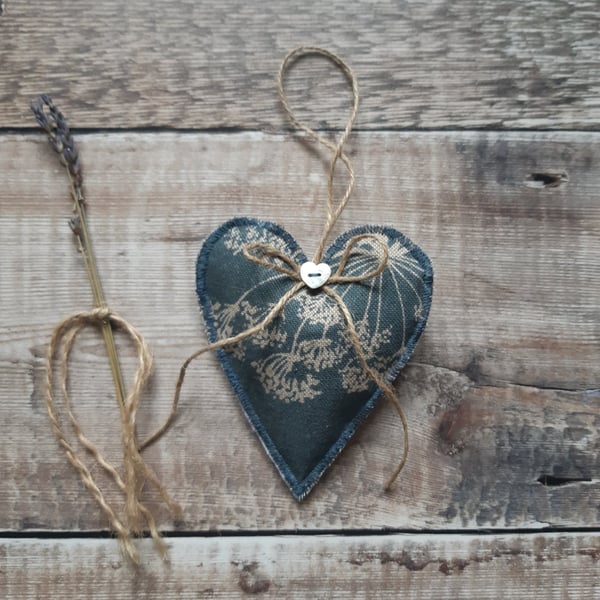 Lavender Filled Fabric Heart Decoration