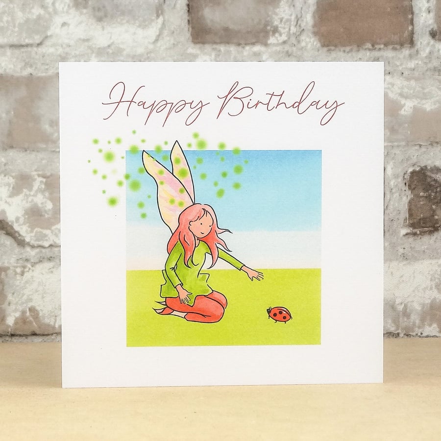 Birthday Card Ladybird Fairy Card