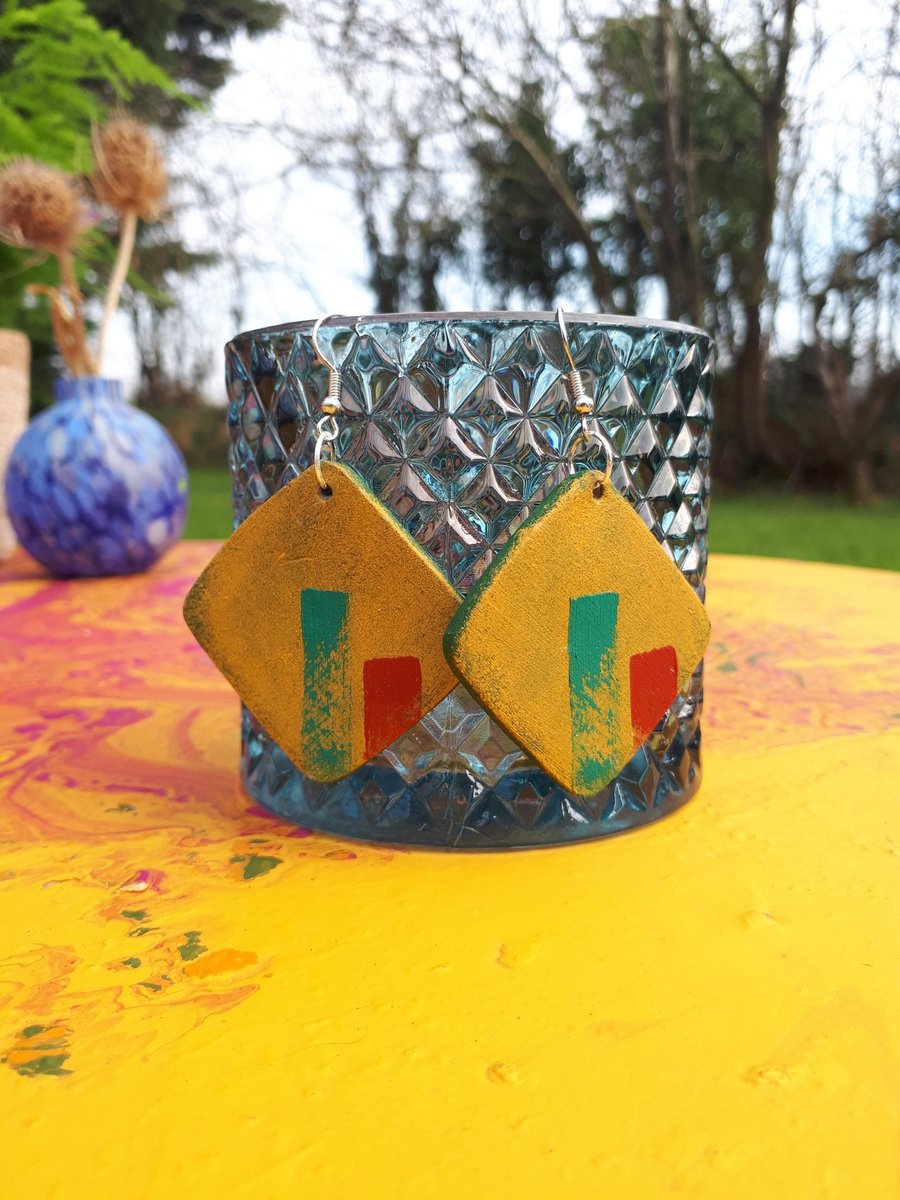 Handmade Retro Style Clay Dangle Earrings