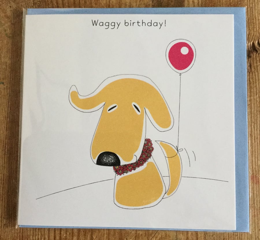 Waggy Birthday Dog Card 