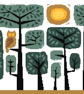 006A Cross Stitch Pattern Scandinavian Folk Art Owl in Enchanted Forest Day - Image 1