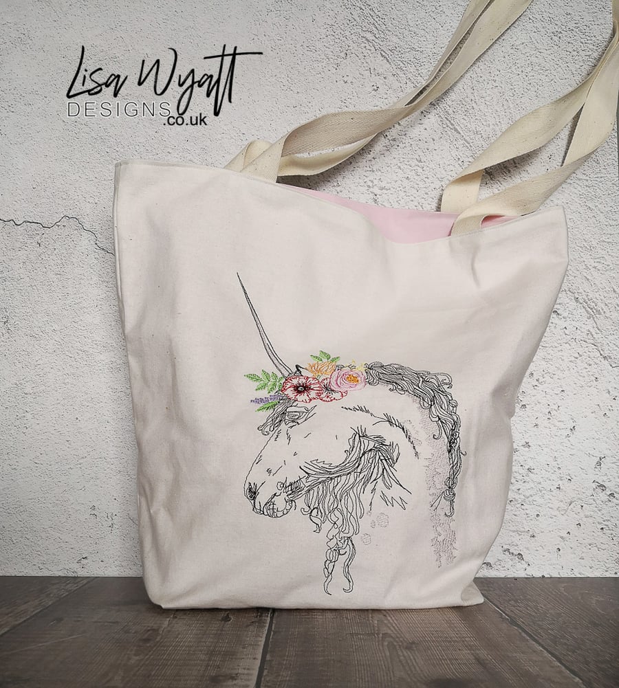 Unicorn Tote Bag, Unicorn Shopping Bag, Non Cutesy Unicorn Bag, Tote Bag