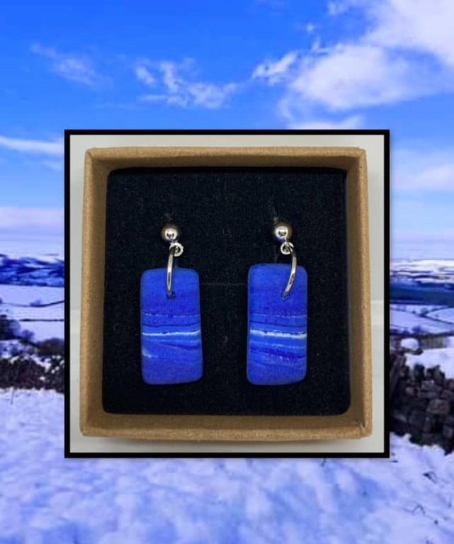 Frozen fields lightweight clay earrings