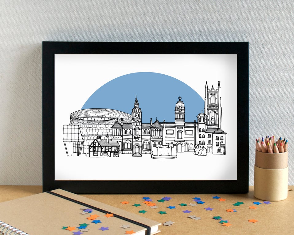Derby Skyline Art Print