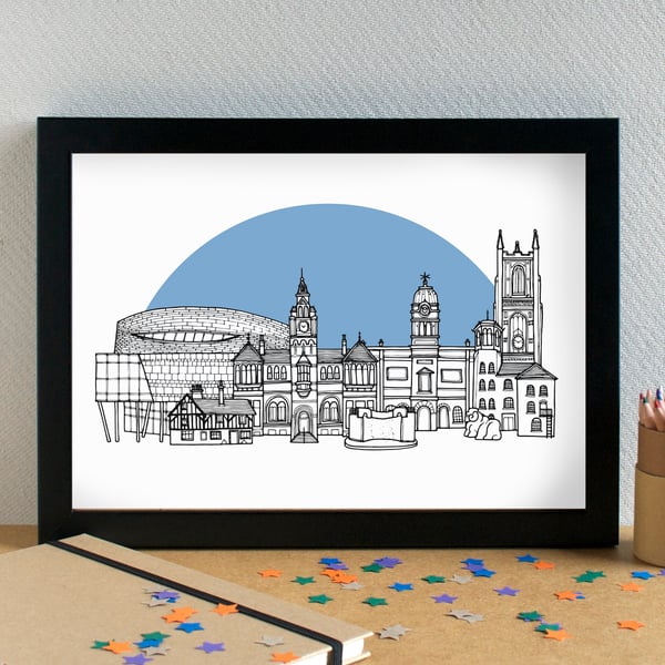 Derby Skyline Art Print