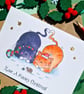 Cat merry Christmas card, Ginger cat black cat, From the cat, Meowy Christmas! - Image 5