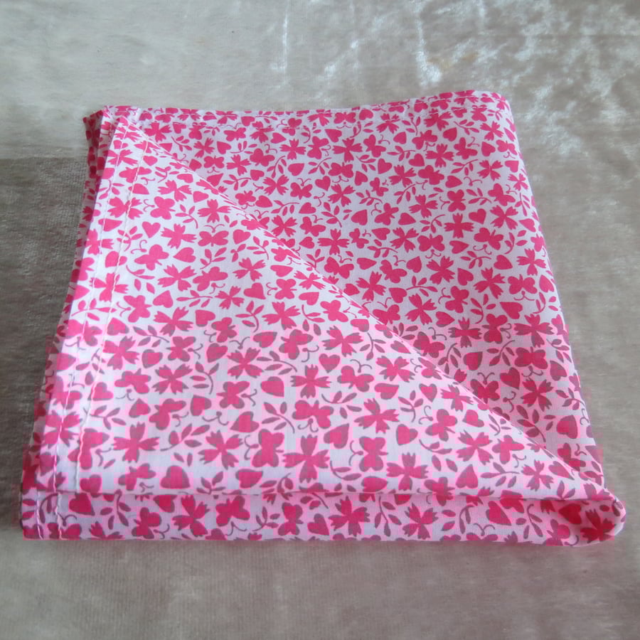 Liberty Lawn handkerchief. Butterfly design. Cotton handkerchief.