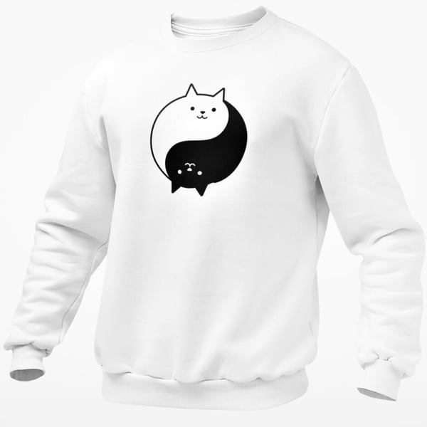 Ying Yang Kittens Jumper Sweatshirt Cute Cat Pullover Spiritual Zen Peace Animal