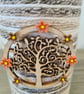 Upcycled Hancrafted 'Tree Of Life' Yarn Wrapped Glass Vase, Rustic Home Decor - Image 4