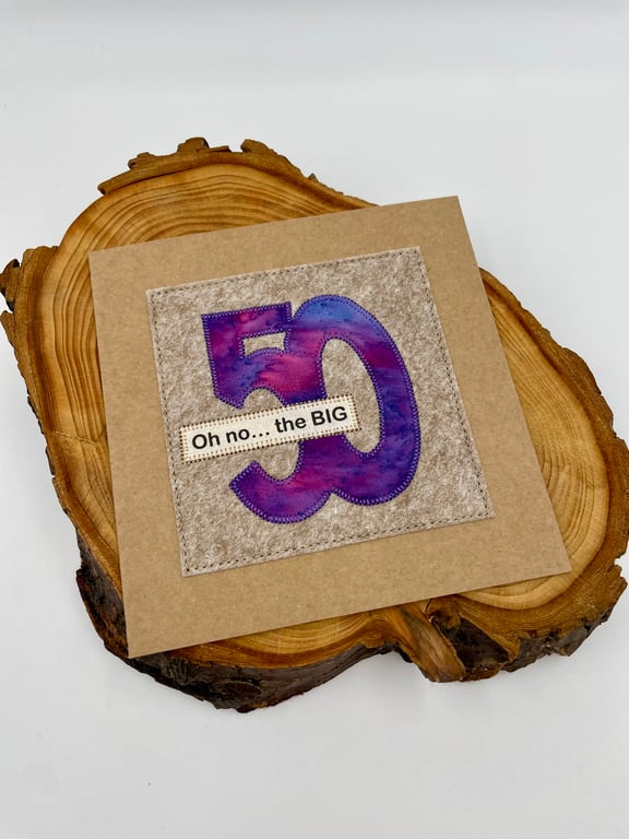 Oh no... the big 50 appliqué birthday card