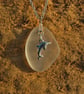 Beach glass pendant with sterling silver dolphin - Image 2