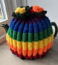 Rainbow (reverse colour order) tea pot cosy
