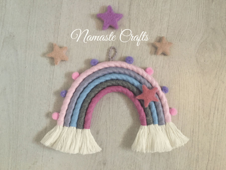 Dew Drops Rainbow Wall Hanging, Baby Shower Gift, Nursery Wall Decor, 