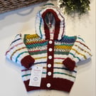 Baby  Hand Knitted Textured Hoodie Jacket 3 - 9  months size