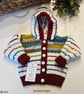 Baby  Hand Knitted Textured Hoodie Jacket 3 - 9  months size