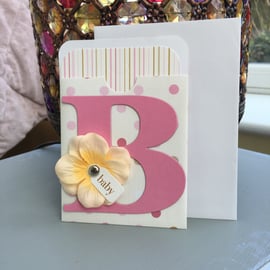 Baby Girl gift card holder and envelope