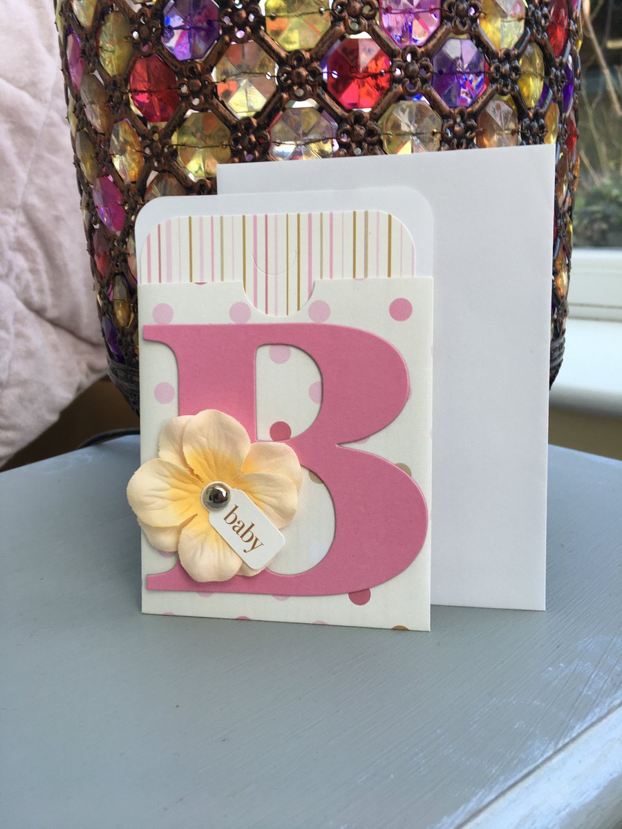 Baby Girl gift card holder and envelope
