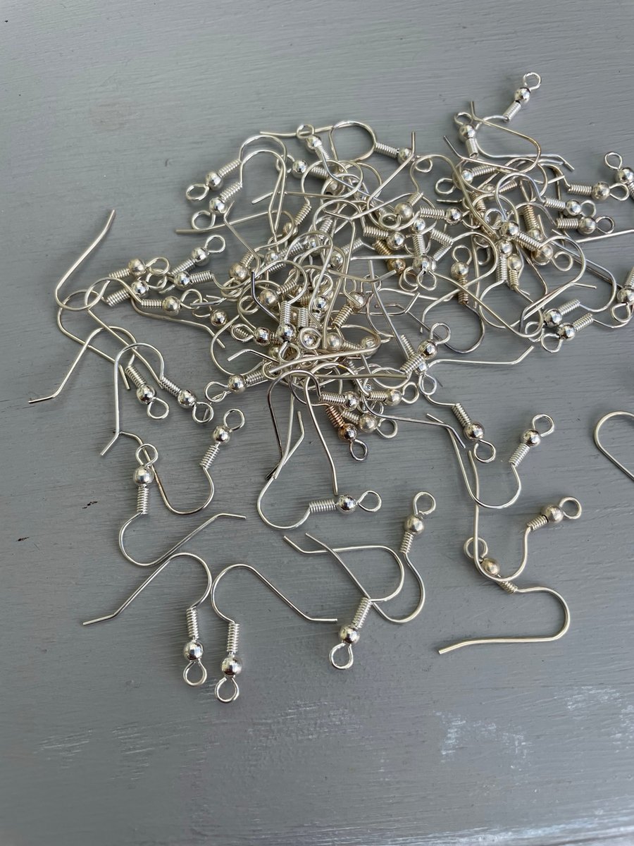 Silver tone hypoallergenic shepherds hook style earring wire