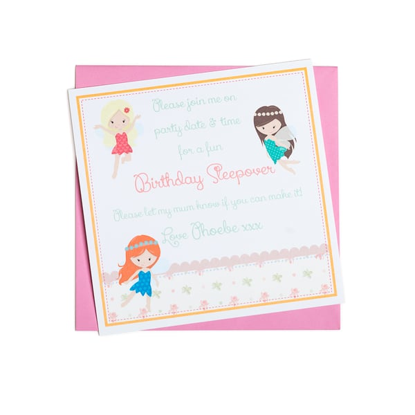 Personalised Fairy Party Invitations - pack of 6