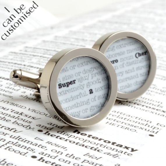 Super Hero Dictionary Cufflinks for the Super Hero in Your Life