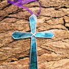 Stained Glass Christian Cross Suncatcher. Easter, Christmas, Christenings