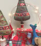 Folk inspired Christmas tree - dark red bobbin.  - Image 3
