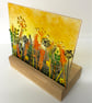 Sunset meadow, fused glass free standing art panel  - Image 2