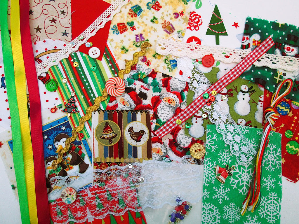 Christmas slow stitching or junk journal kit for a beginner, mini pack 2