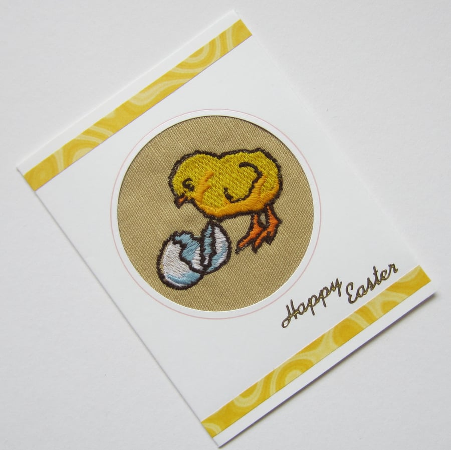 Embroidered Easter Chick Card