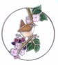 Stained Glass Jenny Wren with Berries - handmade in Hampshire