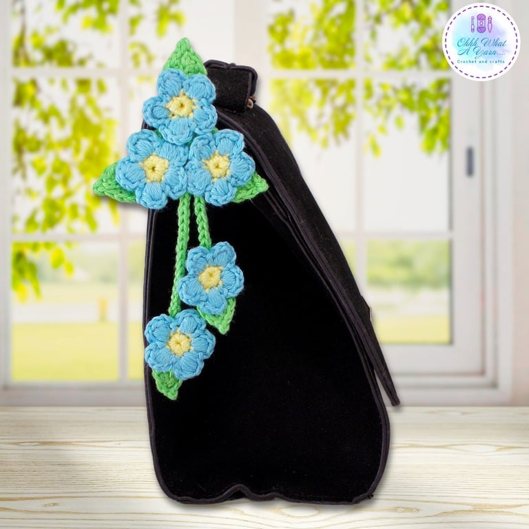 Forget me not flower bag charm. Forget me not keyring.