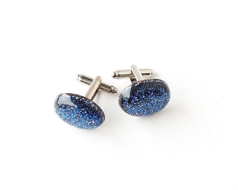 Blue Glitter Cufflinks  109