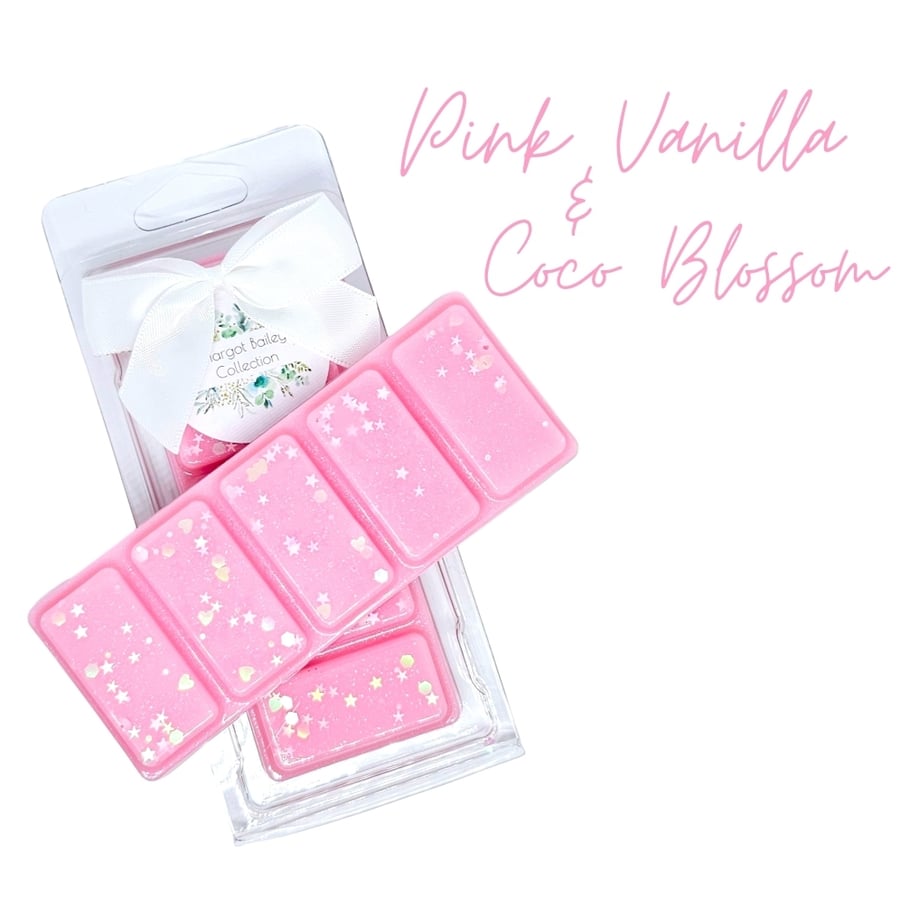Pink Vanilla & Coco Blossom  Wax Melts UK  50G  Luxury  Natural  Highly Scented